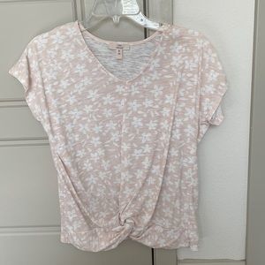 Como Vintage Pale Pink Floral Shirt